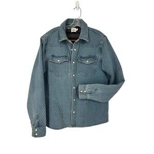 Flint And Tinder Quilted Bone Button Western Shirt JacketvMens Large Western